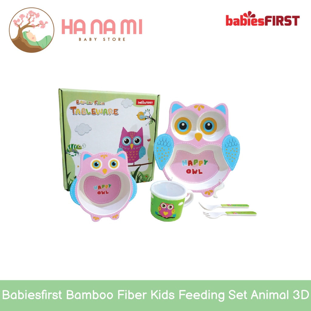 BabiesFirst Bamboo Feeding Set Animals 3D