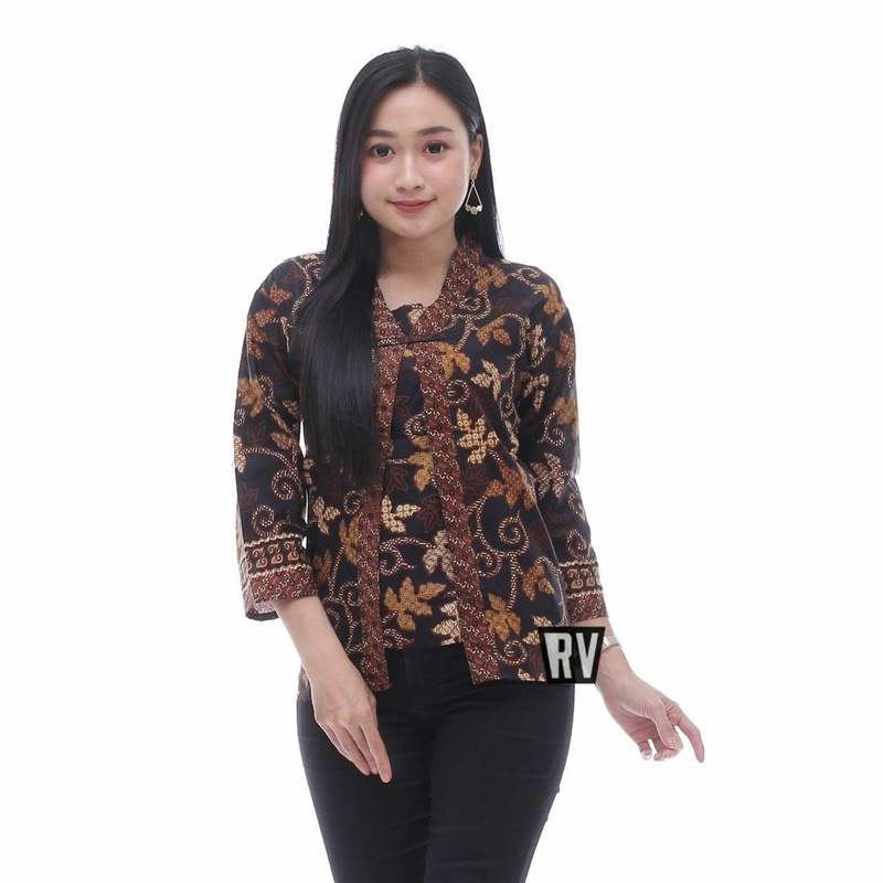 tey-17 Batik wanita ASJ SA HRB026 Kenongo Kemeja Tosca Pendek-5