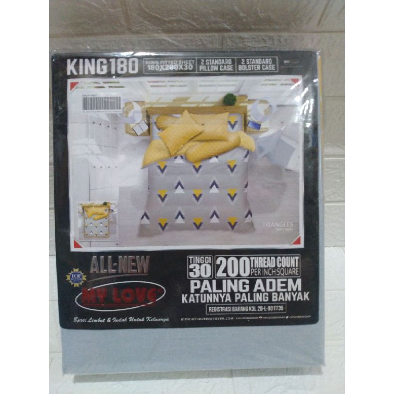 Sprei Sprei MY LOVE Ukuran 180x200 Tinggi 30cm