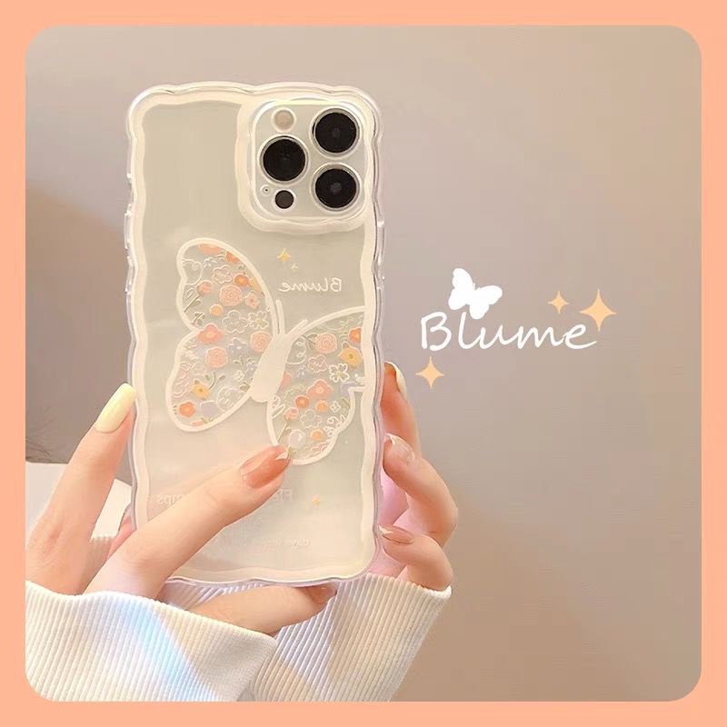 SOFTCASE WAVE BUTTERFLY HAPPY GRID case iphone 6 6s plus 7 8 x xs xr max 11 12 13 pro max 14 plus