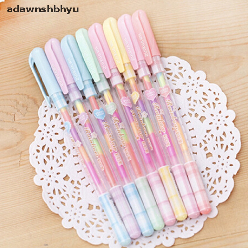 Adawnshbhyu 2pc Pulpen Stabilo Lucu Spidol Stationary Point Bolpen 6warna