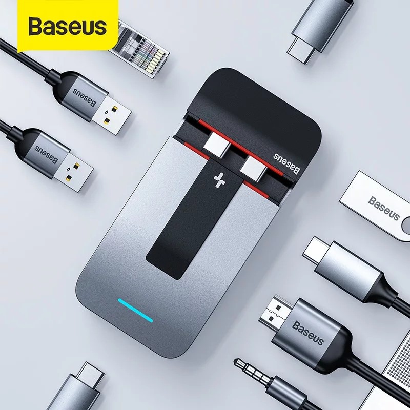 Baseus USB HUB TYPE C Hdmi LAN USB Port Armor Age For MACBOOK PRO