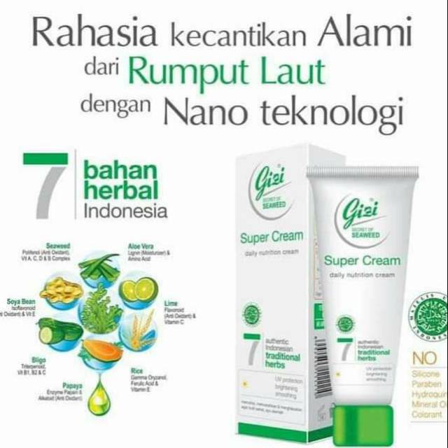 Gizi Essential Super Cream Daily Nutrision Cream / Cream Herbal /Cream Wajah /Cream Glowing