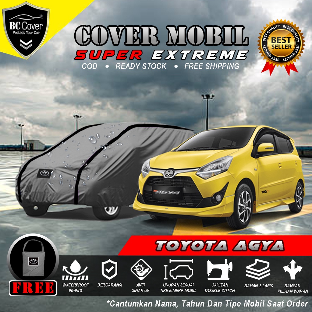 Body Cover Mobil Toyota Agya Outdoor Waterproof / Sarung Mobil Agya Waterproof / Selimut Tutup Penutup Mantol Kerudung Mantel Mobil Agya Waterproof Outdoor Anti Air