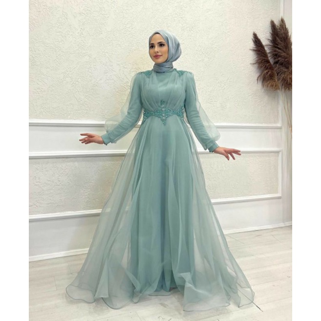 GAUN PESTA MEWAH ORGANZA/ Dress Lamaran Elegan