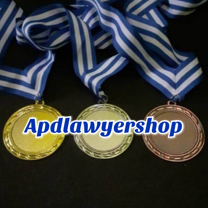 Medali Logam Mendali Logam Medali Emas Perak Perunggu Satu Set Plus Tali Pita Medali dan Ring