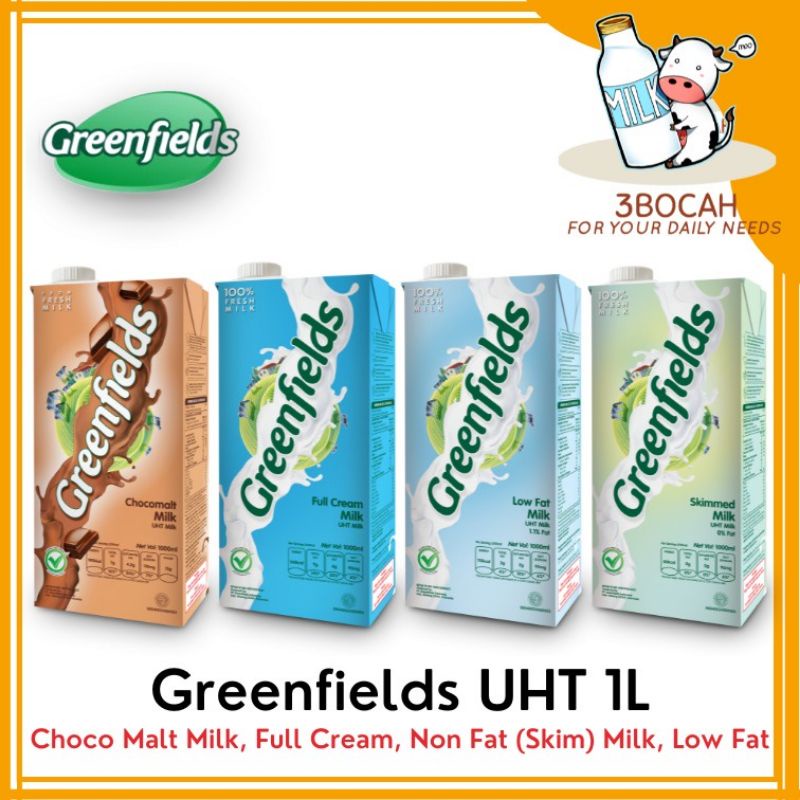 

greenfields UHT 1000ml kemasan 1 karton isi 12