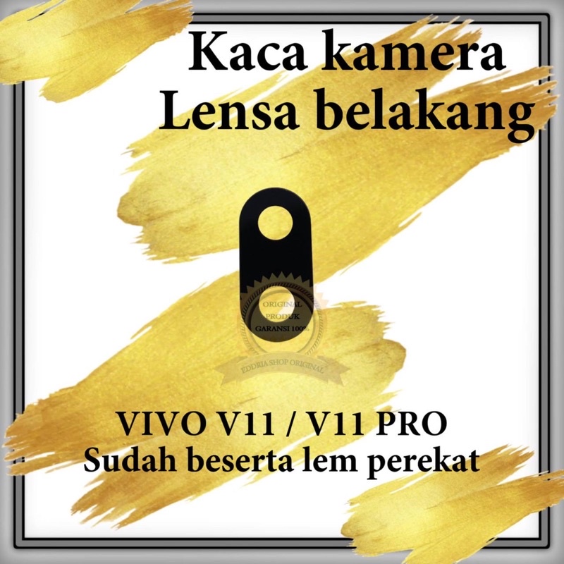 Kaca Lensa Kamera Belakang Vivo V11 / V11 Pro Sudah Sama Lem Black