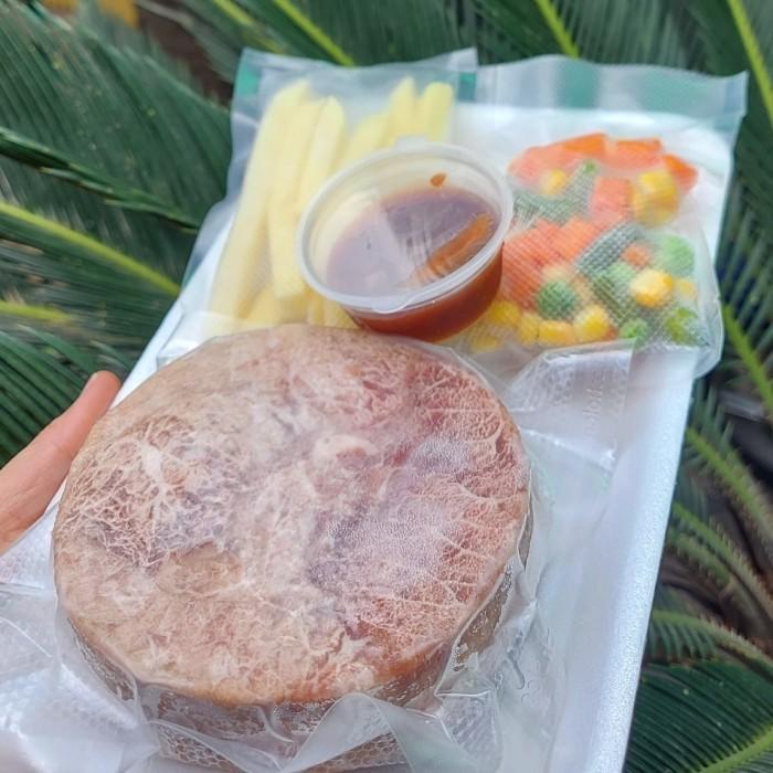 

Steak | Daging Steak Tenderloin Wagyu Paketlengkap Kentang+Vegetable+Sauce Bbq