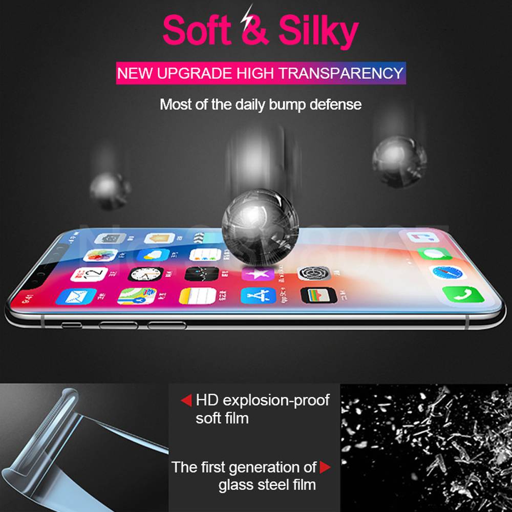 2PCS soft full cover hydrogel film for iphone 6 6s 7 8 plus 11 pro max xr x xs max protective film phone screen protector Not Glass