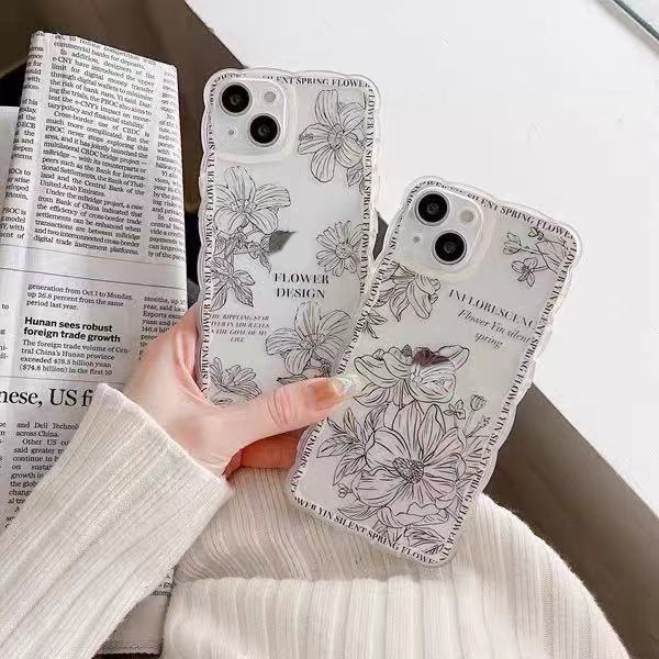 Soft Case TPU Transparan Motif Daun Untuk Iphone 13 Pro Max / 12 / 11 / XS / XR / X / 8 / 7 / 6 Plus Mini SE 2020