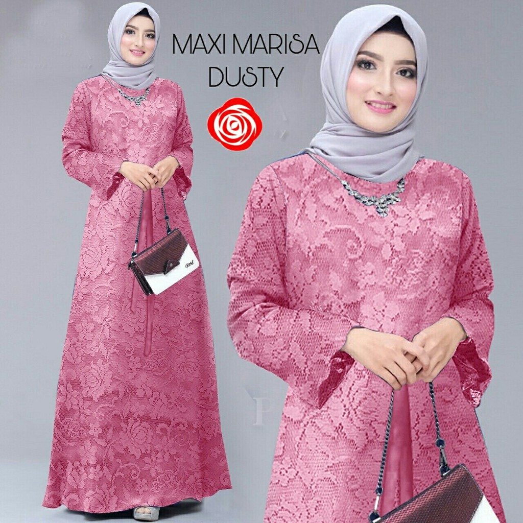 Dress Narita - Dress Brukat - Dress Wanita Muslim