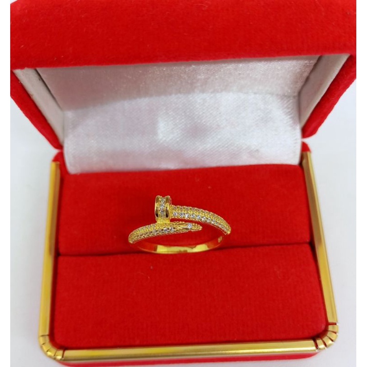 CINCIN PERAK 925 ASLI LAPIS/CINCIN PAKU MATA PUTIH COR/CINCIN ASLI SILVER/CINCIN FASHION WANITA