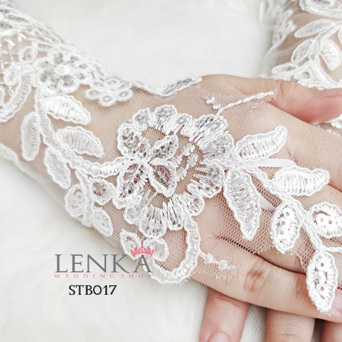 [PALING MURAH] SARUNG TANGAN LACE BROKAT WEDDING BRIDAL PESTA PREMIUM STB017