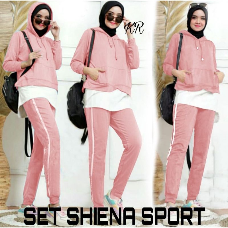 SET CELANA SHIENA, HODIE, BABYTERRY, GAMIS HIJAB MUSLIM, SETELAN OLAHRAGA