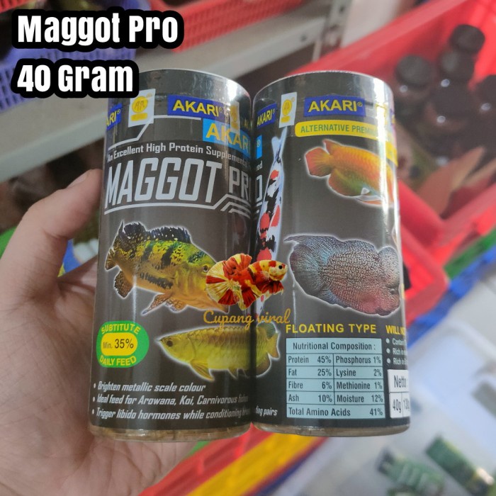 AKARI - Maggot Pro Pakan Oscar Louhan Koi 40 Gram