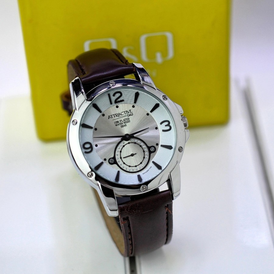 Jam Tangan Wanita QQ DA14 Original Analog Tali Kulit