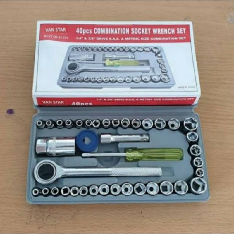 Kunci Pas Shock 40 Pcs Tool Set Socket Sock serbaguna