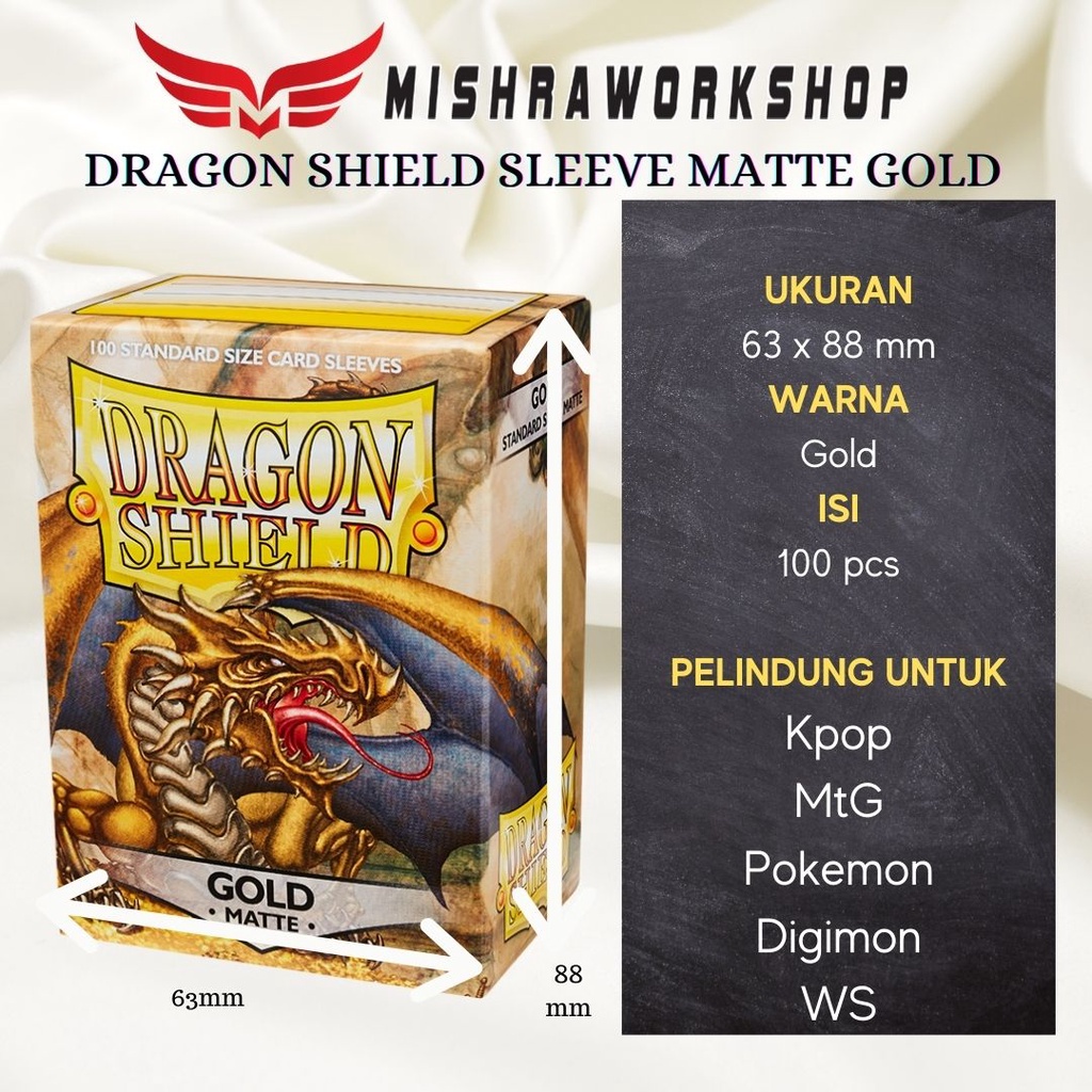 Card Sleeve Standard Size | Dragon Shield | Matte | Gold
