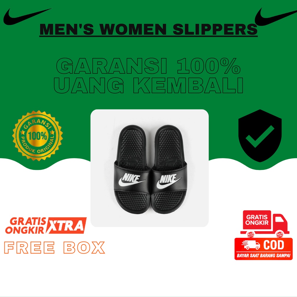 RAW Nike Sandal Slip On Slide Selop Premium Free Box COD Sendal Selop Pria Wanita Sendal Selop Pria 