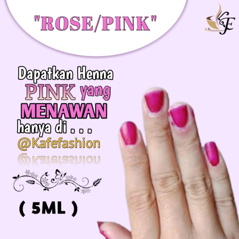 ( 5ML ) Henna Kuku Red Rose Pink Kutek Halal Muslimah Kuteks Awet Sah Untuk Sholat Nauraa Elhaura Razeta Ceria