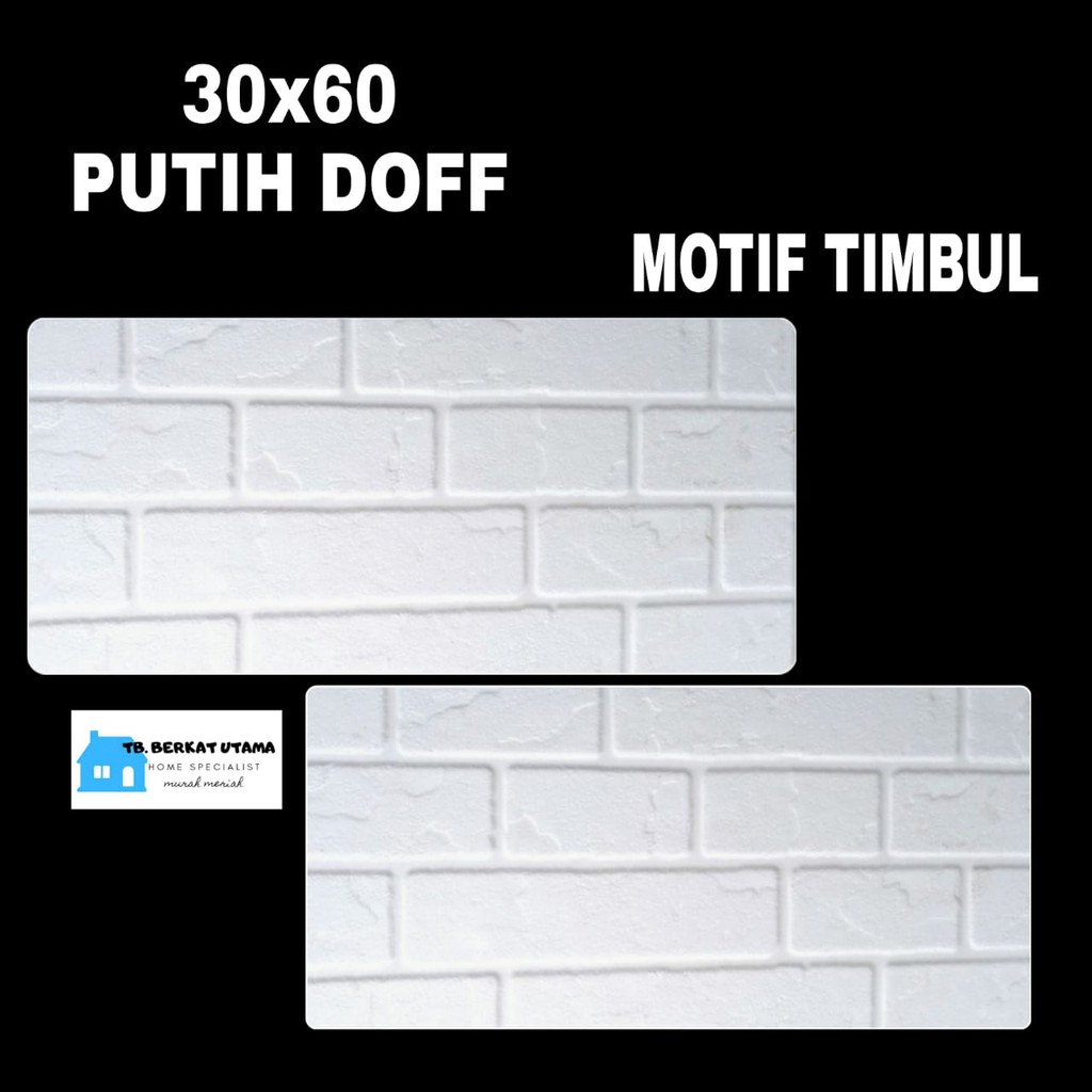 KERAMIK DINDING 30X60-KERAMIK DAPUR 30X60 PUTIH-BATA DOFF TIMBUL KASAR IKAD