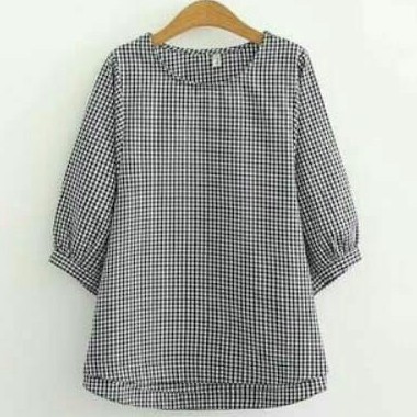 [ Bisa COD ] Pola Produksi Blus leher bulat Big size tangan 3/4  - Pola baju - sewing pattern