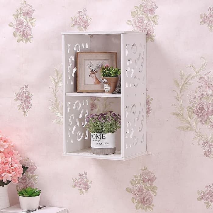 Rak Kubik 2 Ruang Rak DInding Shabby Chic Dekorasi Ruangan MB765