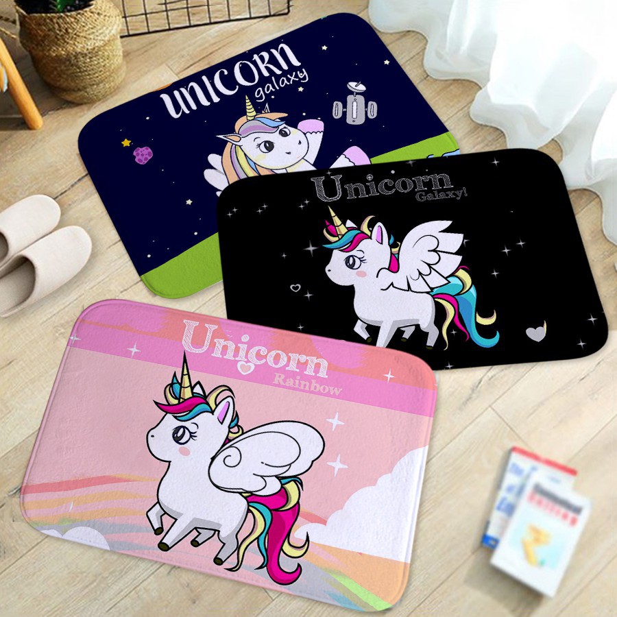 Keset Anti Slip Menyerap Air Gambar Kartun Unicorn