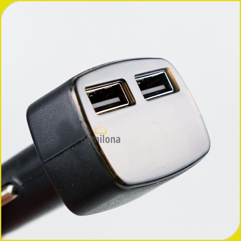 Dual USB Car Charger with LED Display - Taffware EC2 - Black
