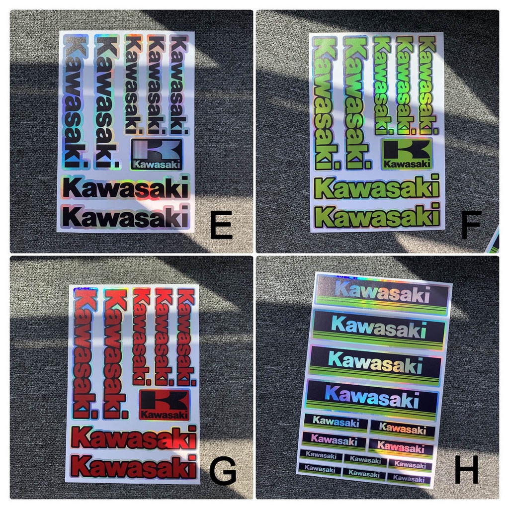 ❤READY STOCK❤ Kawasaki Reflective Sticker Laser Decal Helmet Decoration Motorcross Motorcycle Decals