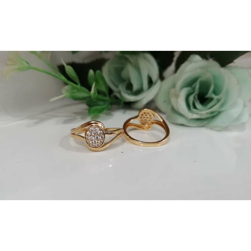 cincin wanita dewasa cantik warna emas