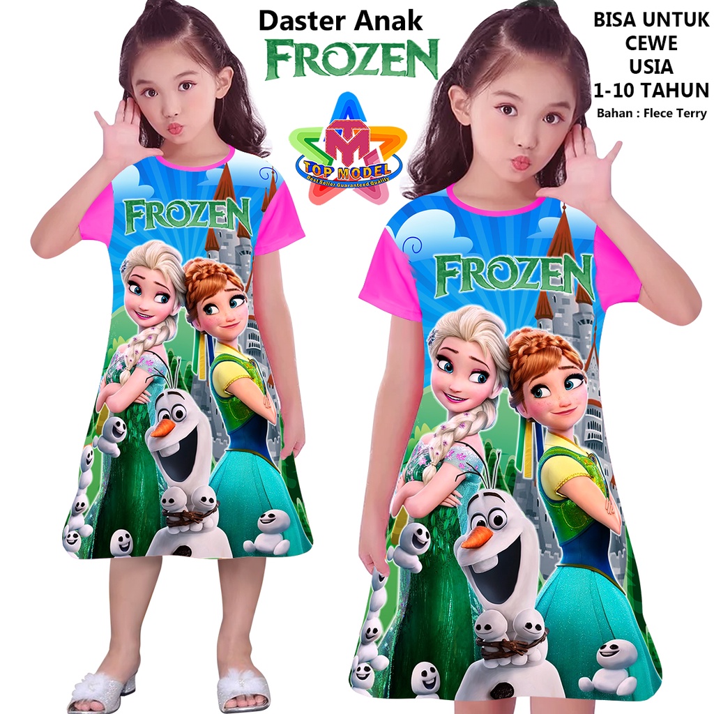 Drees Anak Perempuan Frozen Printing Dress Anak Murah Gaun Anak Wanita Tunik Anak TOP 00087 Dress Anak Terbaru Kekinian Anak Usia 1 - 10 Tahun Baju Anak Atasan Anak Gaun Anak Perempuan Baju Santai Baju Tidur Baju Main