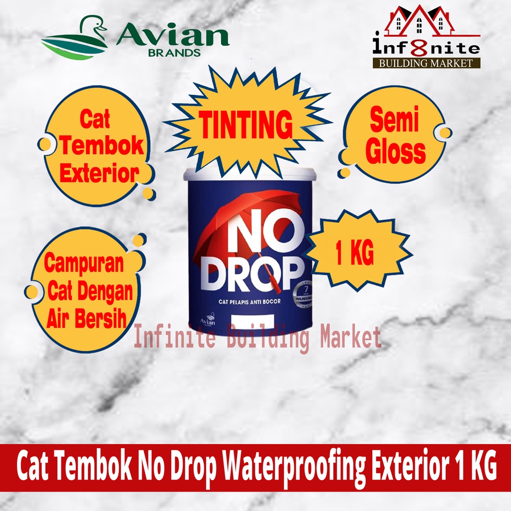 Cat Tembok No Drop Waterproofing Exterior Cat Nodrop Tinting 1 KG