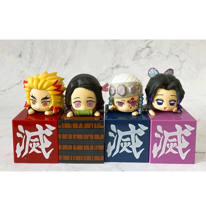 10cm Demon Slayer Mini Figure Tanjiro Nezuko Zenitsu Rengoku Shinobu Mitsuri Obanai Ornaments