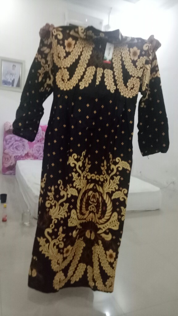Baju Batik Couple Gamis Jumbo Murah Pasangan Modern Muslim Klyn 021 Cg - Andara