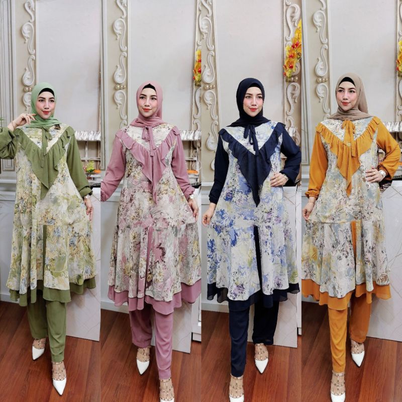 ONE SET NAZLA MOTIF ABSTRAK