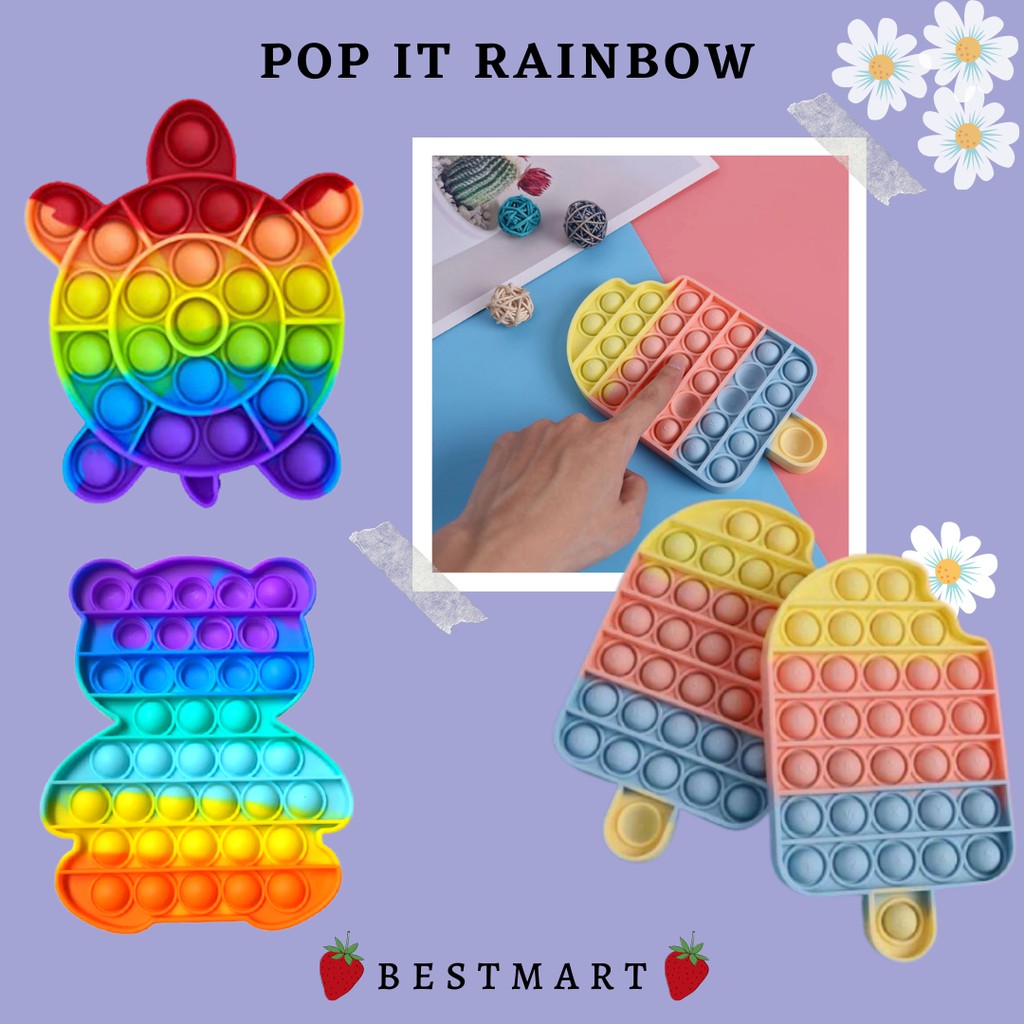 [MOTIF RANDOM] Pop It Sling Bag Tas Selempang Jelly Anak Perempuan/ Mainan Anak Pop it Rainbow