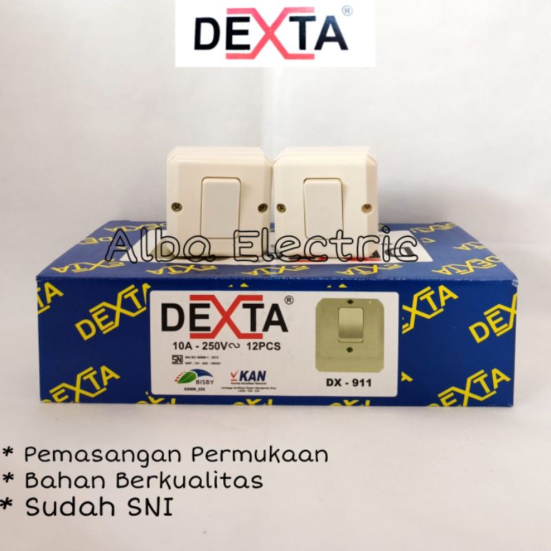 OB SAKLAR ENGKEL DEXTA DX-911 / OB Saklar Single Switch on off DEXTA DX 911 SAKLAR 1 SATU PERMUKAAN