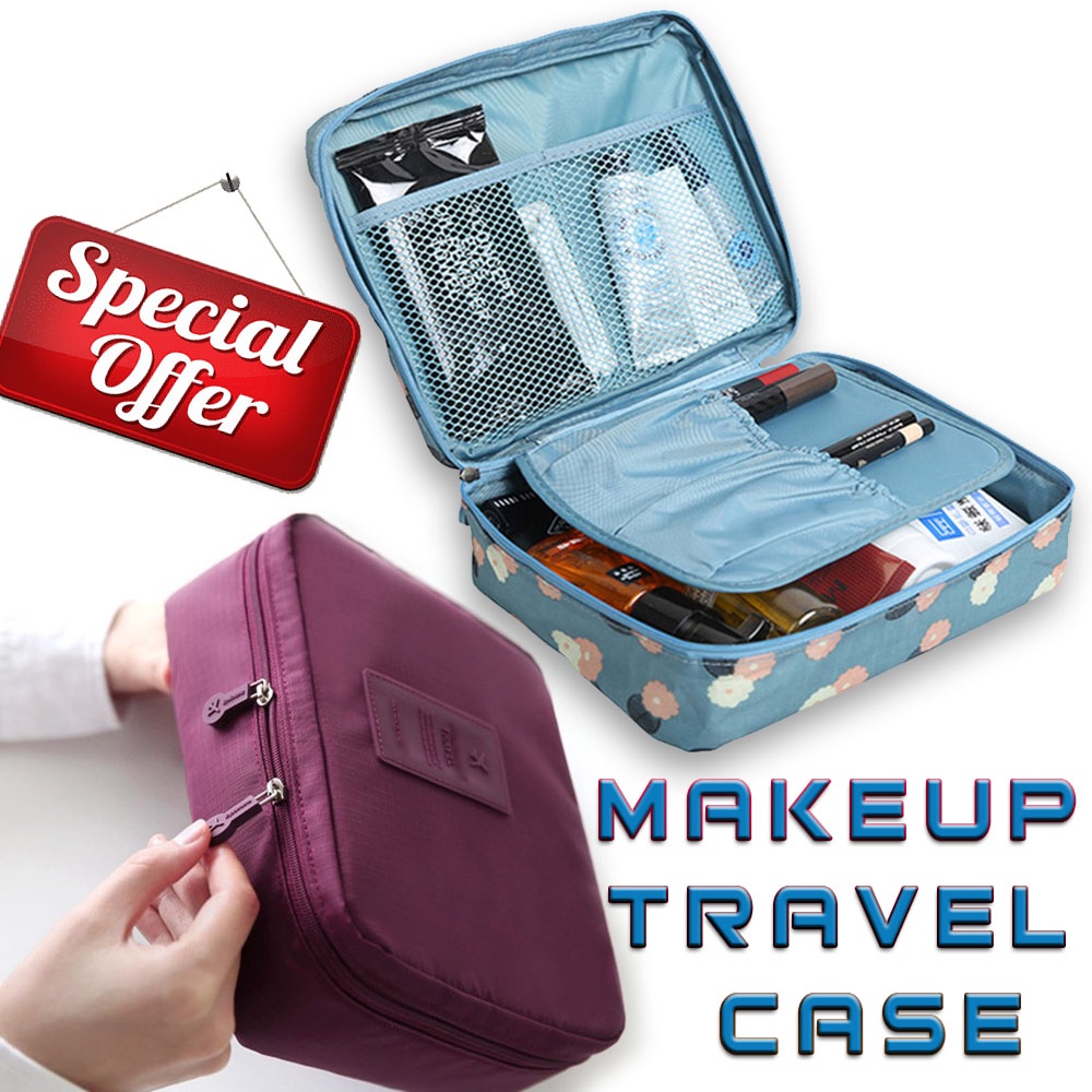 Tas Makeup Travel Organizer Make Up bepergian Muat banyak mini kecil simple bisa ditaruh didalam koper Bag in Bag Organizer Kosmetik rias dandan tas wanita Female Storage Make Up Cases Outdoor Girl Makeup Women Cosmetic Bag Women Toiletries Organizer