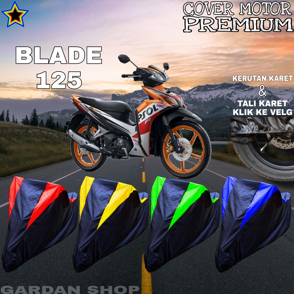 Sarung Motor BLADE 125 Hitam KOMBINASI Body Cover Penutup Blade PREMIUM