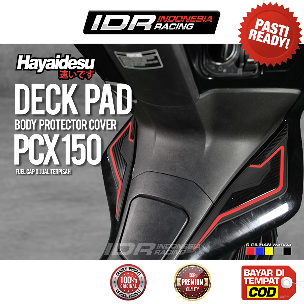 Hayaidesu Deck Pad Cover PCX Dek Aksesoris Variasi Body Protector Karet Pelindung Sticker Stiker