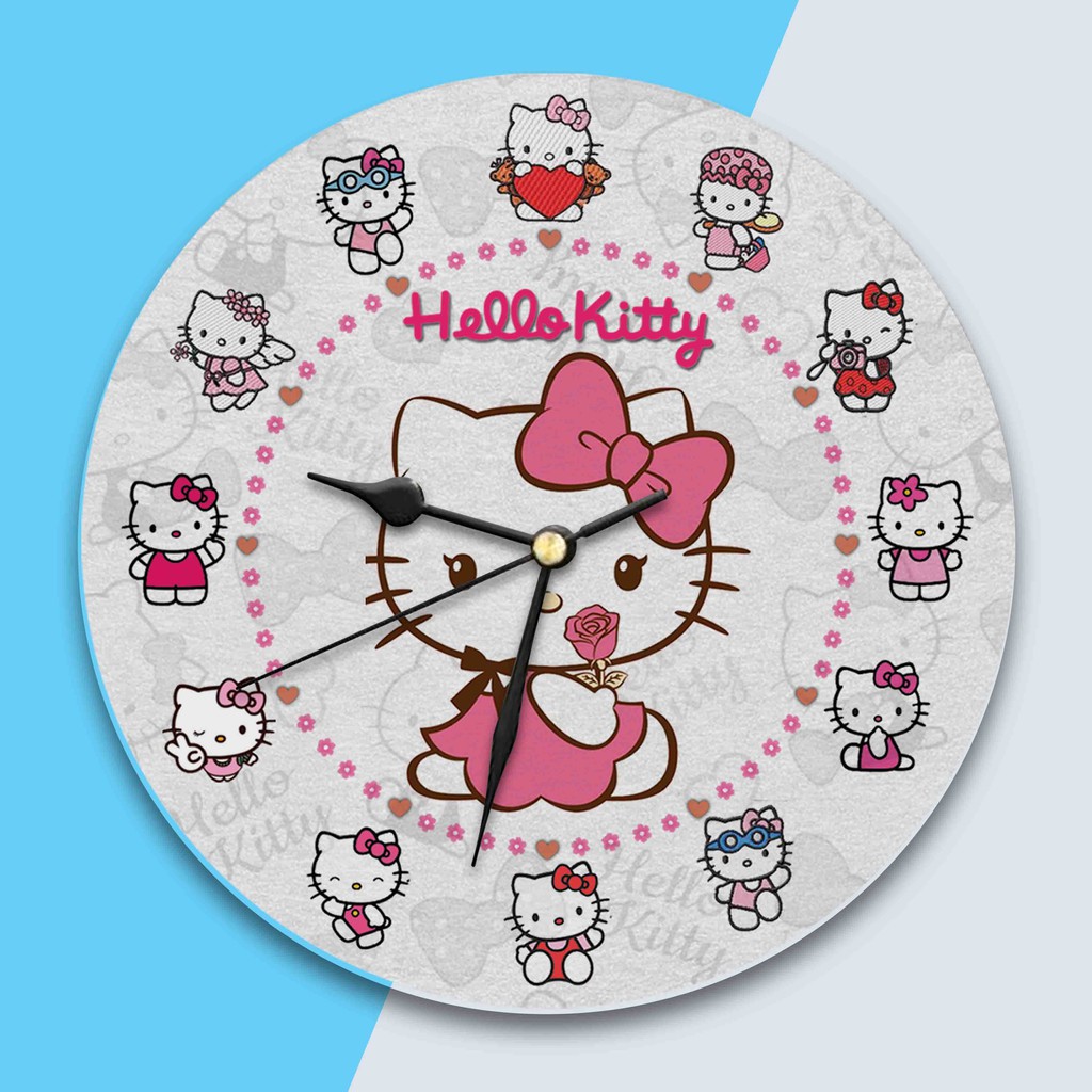Jam Dinding Karakter Hello Kitty