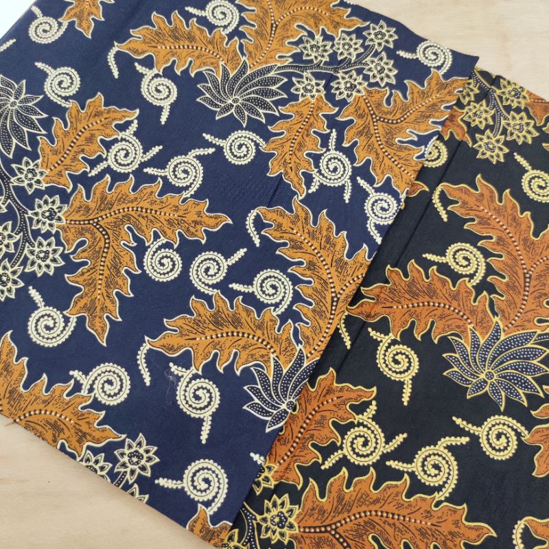 Kain Batik Katun Motif Daun Meteran