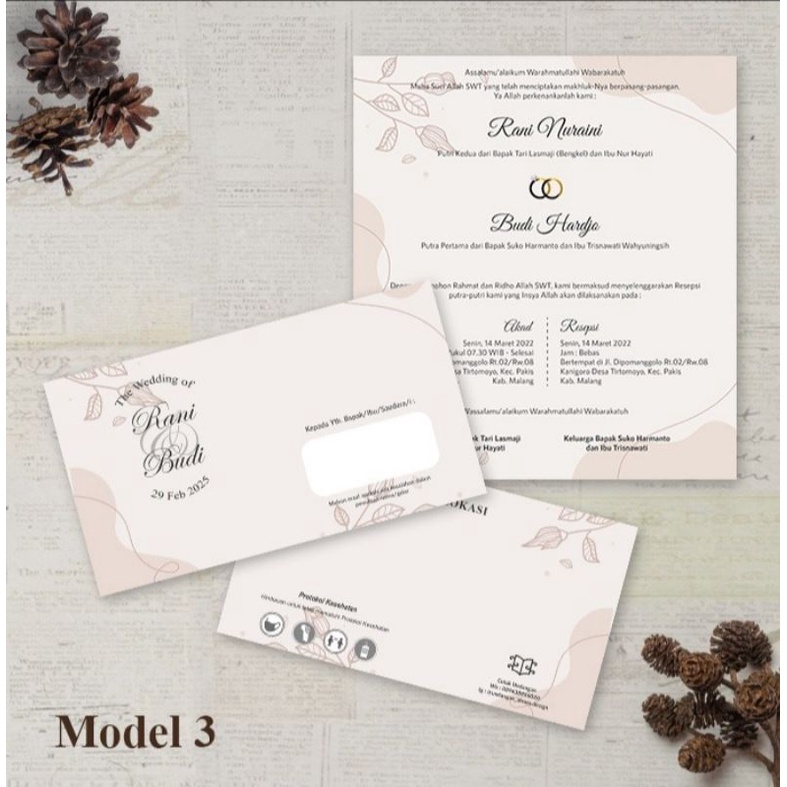 undangan custom | undangan nikah kitan sunat pernikahan natural cewek cowok murah malang | undangan 