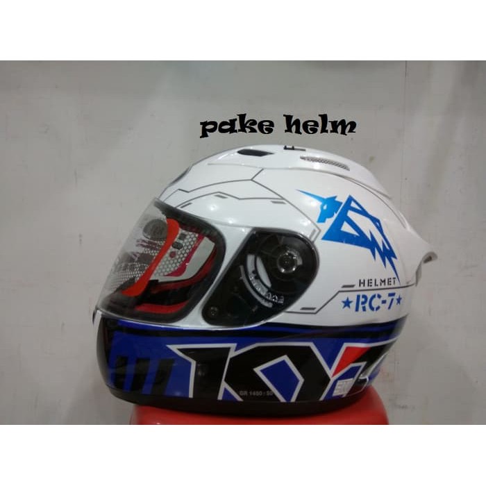 HELM KYT RC 7 RC SEVEN #11 WHITE BLACK BLUE RC7