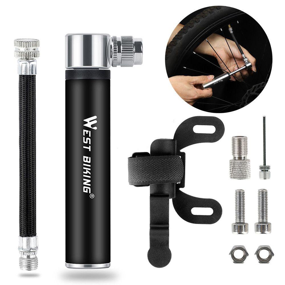 R-FLOWER Pompa Sepeda Mini 120psi Bahan Aluminium Alloy Bersepeda MTB Tire Inflator