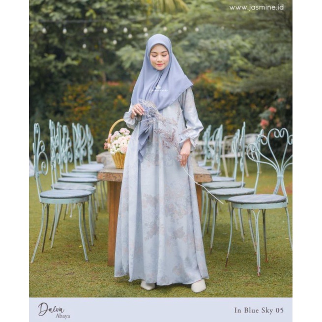 DAIVA ABAYA JASMINE BY LIDIAHADIWINOTO JASMINE FLORAL WOLLYCREPE DRESS