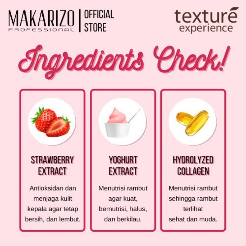 Makarizo Professional Texture Experience Creambath 500ml / Black Chocolate / Mint Sorbet / Vanilla Milk / Strawberry Yoghurt / Green Tea Butter