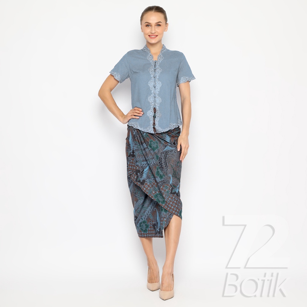 ROK LILIT BATIK Skirt Kebaya Instan Modern Wanita Motif Burung Asih Warna Biru Dongker Coklat 728471 Cap 72 - Rok Batik Lilit Bawahan Skirt Kamen Kebaya Songket Batik Panjang Plisket Span Instan Jadi Bali Lembaran Premium Modern Untuk Wanita Kondangan